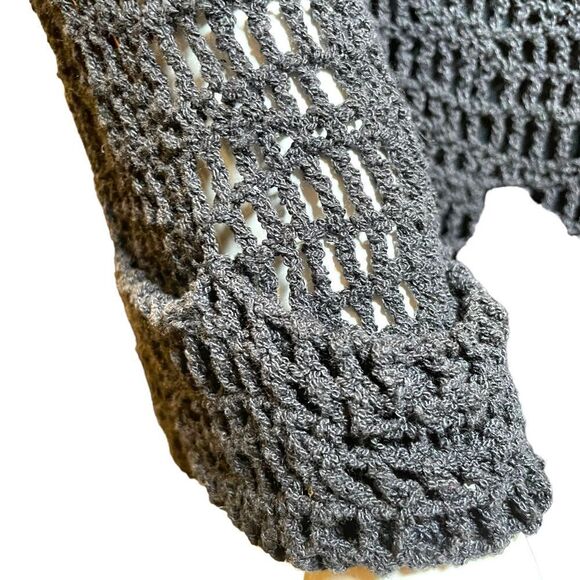 Vintage Crochet Long Sleeve Sweater Black Large - Picture 8 of 16